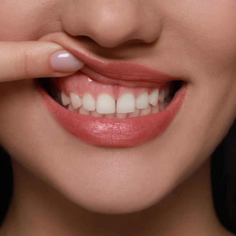 Womanshowinghealthygums
